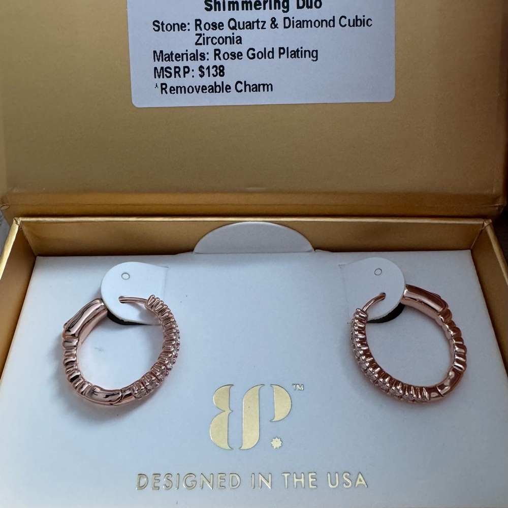 Bomb Party Charming Hoops Spring 2025 Collection Rose Gold Shimmering Duo